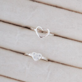 ANILLO DE PLATA FALANGE ABIERTO VARIOS MODELOS CORAZON CALADO Y CON MICROPAVE