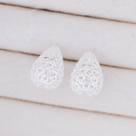 ARO DE PLATA 925 GOTA CALADA GRANDE CORAZONES