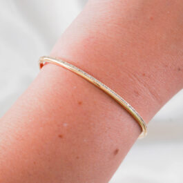 ESCLAVA DE ORO 14K REGULABLE FINA TIPO SIN-FIN C/ZIRCON