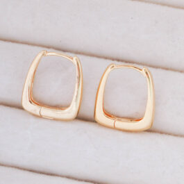 ARGOLLA BAÑO EN ORO 18K TIPO CANASTIRA CUADRADA