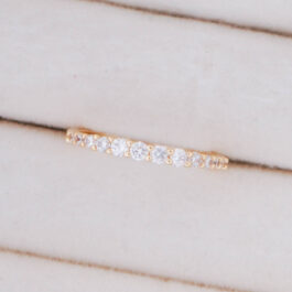 ANILLO BAÑO EN ORO 14K TIPO SIN FIN C/ENGARCE ZIRCON