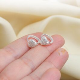 ARGOLLITAS EN PLATA HUGGIES CON CORAZON EN MICROPAVE