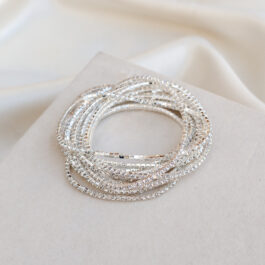 PULSERA ELASTIZADA FINA MULTI-STRASS X12
