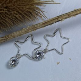 ARGOLLA DE PLATA ESTRELLA C/ CUBIC COLGANDO