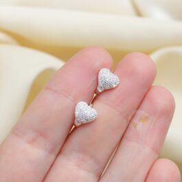 ARGOLLITAS EN PLATA MINI HUGGIES CON CORAZON EN MICROPAVE