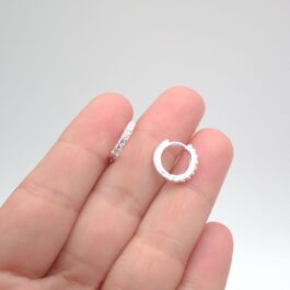 ARGOLLA DE PLATA HUGGIES TIPO SIN FIN 7/ZIRCON 10MM