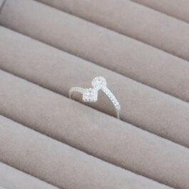 ANILLO DE PLATA DOBLE C/CUADRADO Y CIRCULO MICROPAVE
