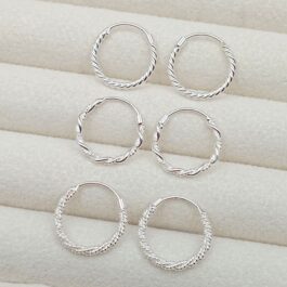 ARGOLLA DE PLATA TIPO CUBANA FACETADAS X3