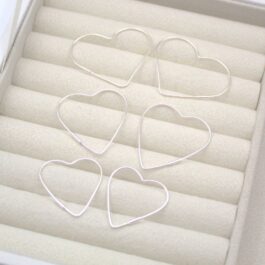 ARGOLLA DE PLATA CUBANA EN FORMA DE CORAZON X3