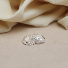 AROS EN PLATA HUGGIES CON MICROPAVE
