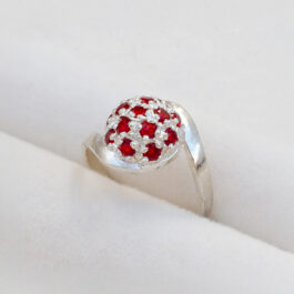ANILLO DE PLATA FRUTILLA BRAZO CRUZADO CHICO MEDIDA 13, 18 O 19