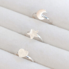 ANILLOS DE PLATA NENA FORMITA X3 FORMAS SURTIDAS