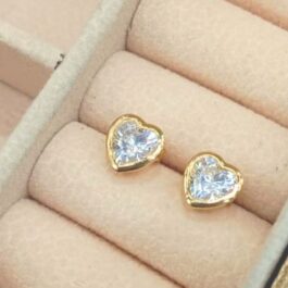 ARO BAÑO DE  ORO 18K TIPO SUSANITO FORMA DE CORAZON
