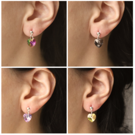 ARO DE PLATA COLGANTE C/CORAZON SWAROVSKI