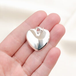 DIJE DE PLATA CORAZÓN INFLADO MEDIANO CHATO