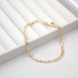 PULSERA DE ENCHAPADO AMERICANO CARTIER 3X1 SEMI-GRUESA 3MM- 20CM