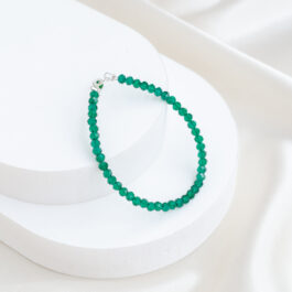 PULSERA CRISTAL DE ROCA C/CIERRE DE PLATA Y TANZA