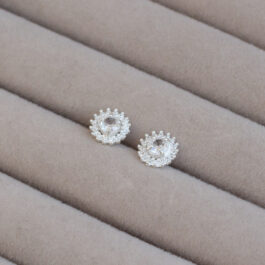 ARO DE PLATA MICROPAVE GIRASOL C/ CUBIC EN MEDIO