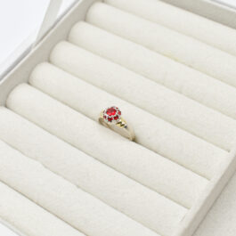 ANILLO DE PLATA Y ORO FRUTILLITA CHICO MEDIDA 12