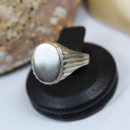 ANILLO DE PLATA RAYADO Y LISO PARA GRABAR