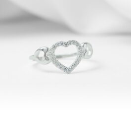 ANILLO DE PLATA CORAZON MULTISTRASS CALADO C/ CORAZON SOLO MEDIDA 22