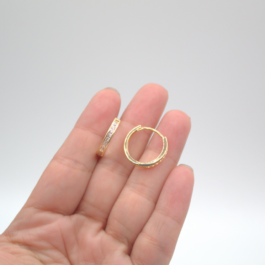 ARO ARGOLLA BAÑO EN ORO 14K TIPO SIN FIN 2CM