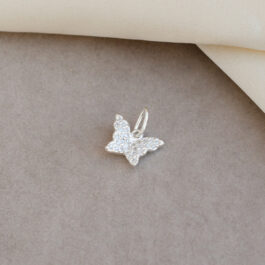 DIJE DE PLATA MARIPOSA MICROPAVE ALAS EN PUNTA