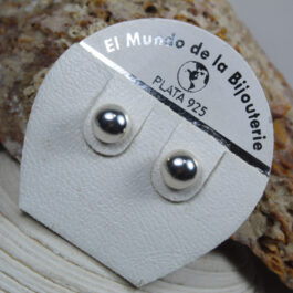 ARO DE PLATA MEDIA BOLITA GRANDE 8MM