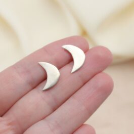 AROS DE PLATA MEDIA LUNA PLANA
