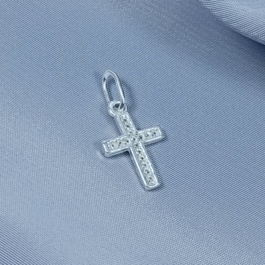 DIJE DE PLATA CRUZ MULTISTRASS RECTA