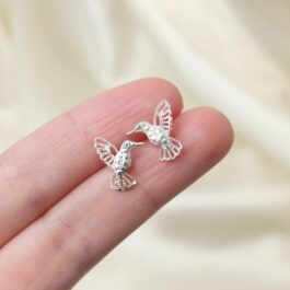 AROS DE PLATA COLIBRÍ CON ALAS CALADAS