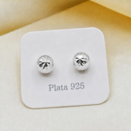 ARO DE PLATA BOLITA FACETADA N°9