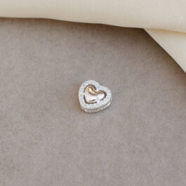 DIJE DE PLATA CORAZON PASANTE MICROPAVE C/CORAZON LISO