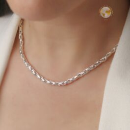 CADENA DE PLATA Y ORO SOGA HUECA N2 45CM