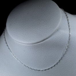 CADENA DE PLATA FORCE FINA RECTANGULAR 40 CM