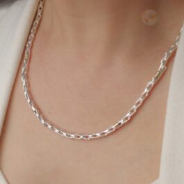 CADENA DE PLATA Y ORO HUECA N2  50CM