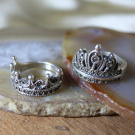 ANILLO DE PLATA CORONA C/ MARQUESITAS