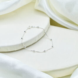 PULSERA DE PLATA CUBITO C/BOLITAS CHICAS