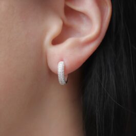 AROS EN PLATA HUGGIES CON MICROPAVE