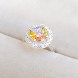 ANILLO DE PLATA TIPO ROSETA C/CUBIC SOLO MEDIDA 12