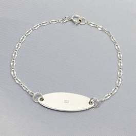 PULSERA DE PLATA IDENTIDAD OVAL 16 CM