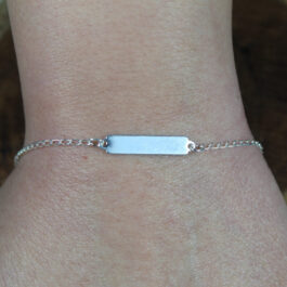 PULSERA DE PLATA IDENTIDAD DE RECTANGULAR MINI