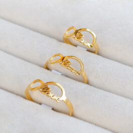 ANILLO DE ACERO DORADO INFINITO LOVE SOLO X3