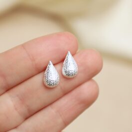 AROS EN PLATA GOTITAS CON RELIEVE