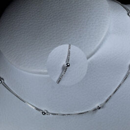 CADENA DE PLATA VENECIANA C/BOLITAS 45CM FINA