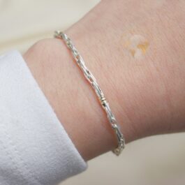 PULSERA DE PLATA Y ORO TIPO SOGA HUECA N1 21CM