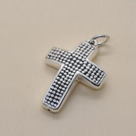 DIJE DE PLATA CRUZ INFLADA C/ PUNTOS