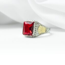ANILLO DE PLATA Y ORO C/PIEDRA PARA HOMBRE MEDIDAS GRANDES