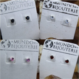ARO DE PLATA CUBIC ENGARZADO MINI SOLO COLOR ROJO O NEGRO