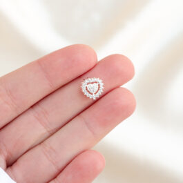 DIJE DE PLATA CIRCULO PASANTE C/CORAZON MICROPAVE